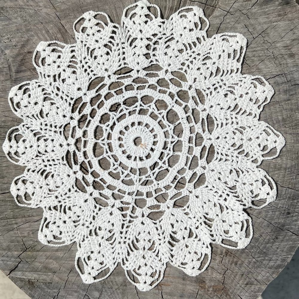 Handmade Crocheted Doily - Picture 2 of 2